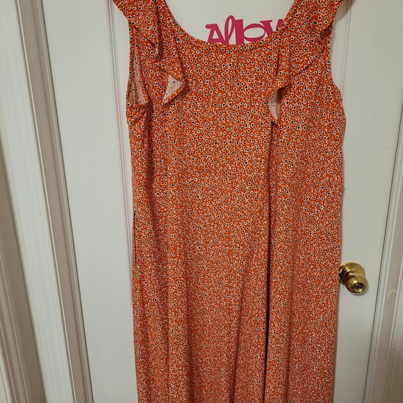 (4X)  Midi Orange/Red Dress - Picture 6 of 7